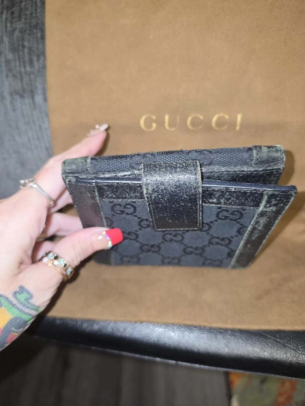 Vintage Gucci GG Monogram Canvas Compact Wallet